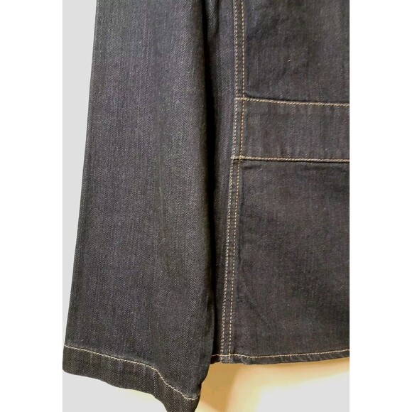 Chico’s Platinum Sz L Blue Dark Wash Denim Jacket - Pockets Covered Buttons NWOT - Picture 12 of 16